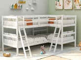 Bellemave® Twin Size L - Shaped Bunk Bed with Ladder - Bellemave
